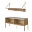 Kit Banco Sapateira e Cabideiro com Prateleira Oslo Artesano MDP Hanover Base Metal Dourado